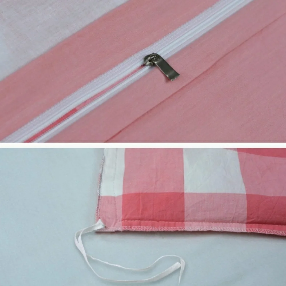 ⭐🆕 Farmhouse pink white buffalo plaid duvet set